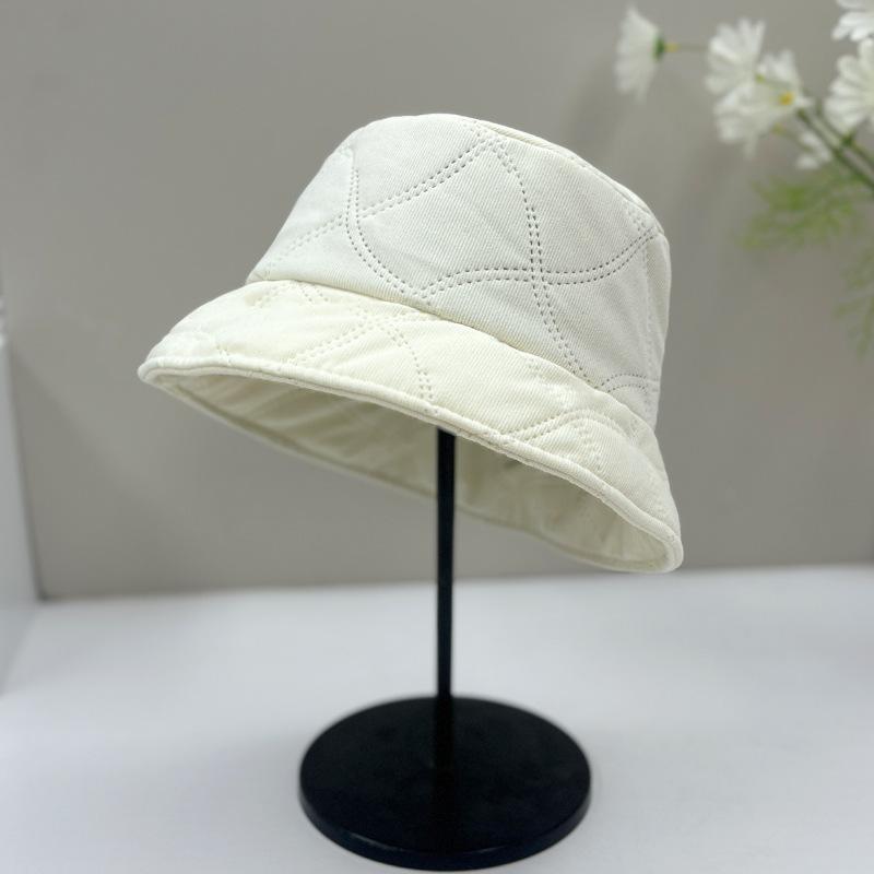 Autumn and winter hat women's new solid color bucket hat spring and autumn plain face small bucket hat versatile basin hat