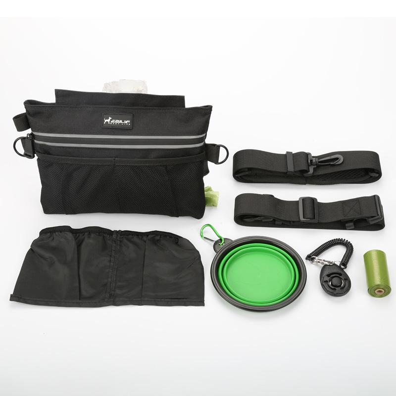 

Pet Dog Outdoor Portable Snack Bag Training Bag Multi functional Foldable Waist Bag Cat Large Capacity Snack Bag чёрный