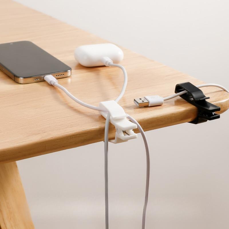 Desktop Wire Holder Data Cable Holder Winding Device Desktop Silicone Holder Charging Cable Storage