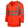 Men's Reflective Sanitation Hooded Sweatshirt with Velvet Lining for Outdoor Use