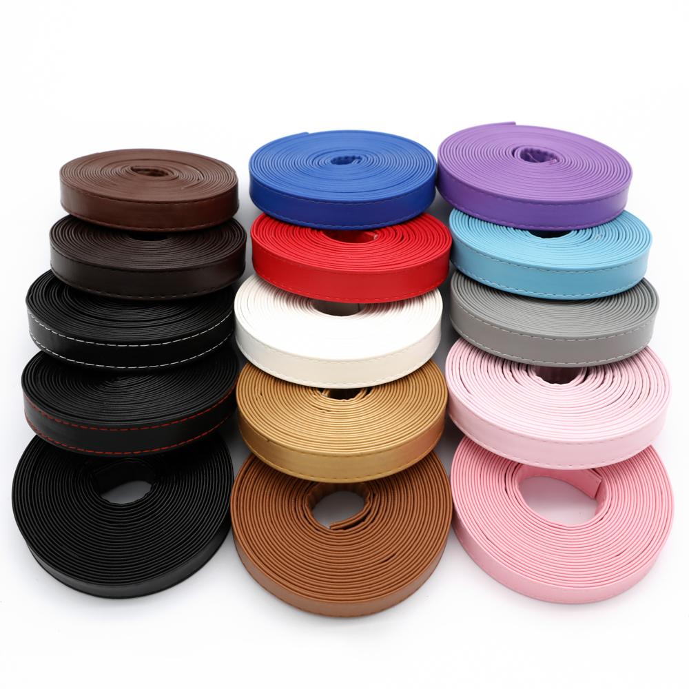 2meters 15mm Braided PU Leather Backpack Strap Findings Faux Flat Leather Cord String Rope DIY Bag Necklace Bracelet Making