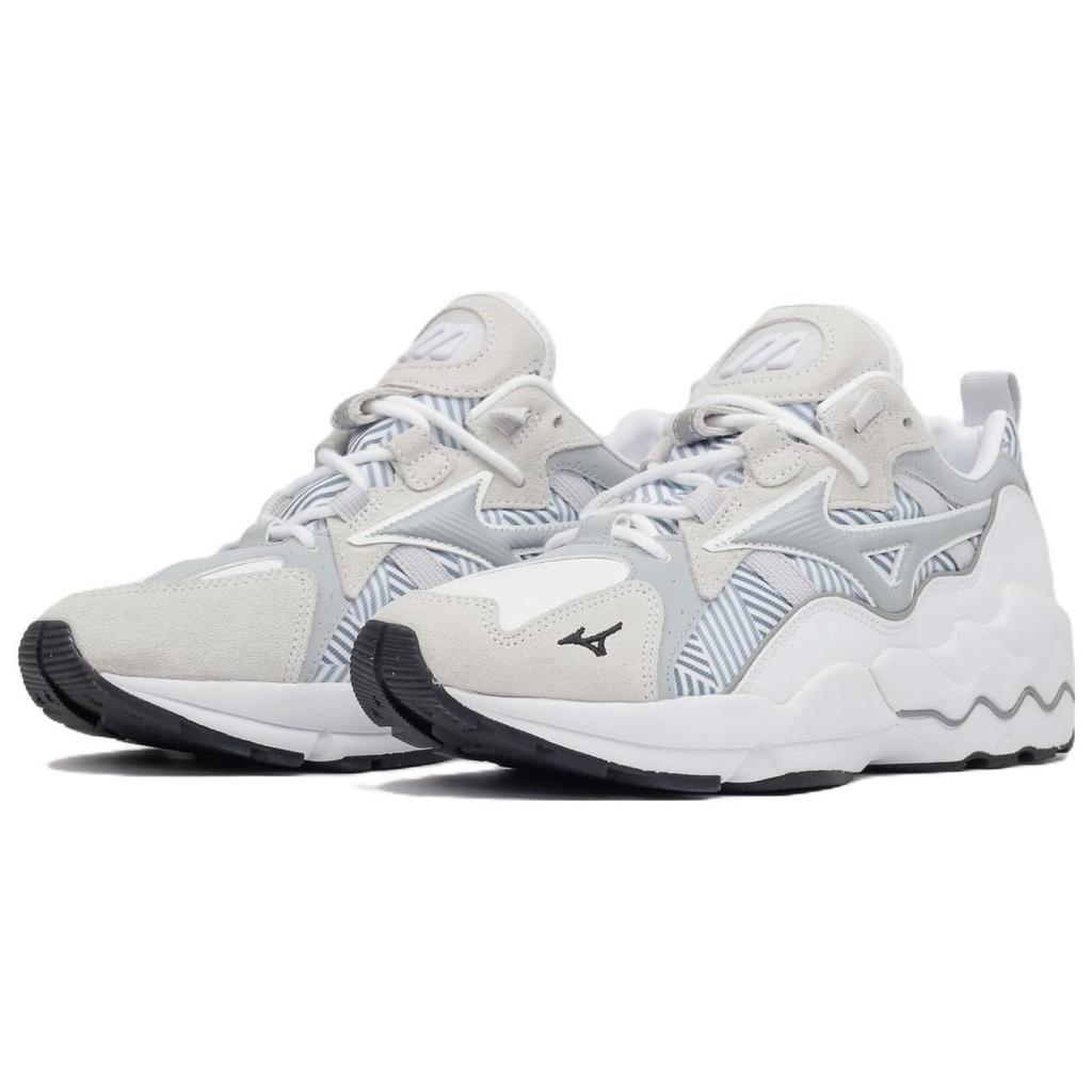 Mizuno Sport Style Wave Rider 1 Camo Mesh Synthetic Leather Athletic Shock Absorbing Durable Low Top Lifestyle Shoes Men Sneaker Gray D1GA193001