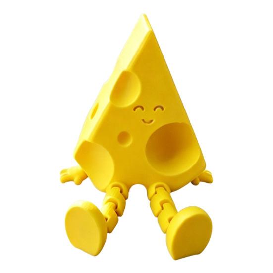 xiaobudian Cheese Ornament, with Flexible-Jointed, 3D Printed Desktop Toy, Decompression Anthropomorphic Ornament