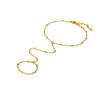 18k Gold Stainless Steel Pvd Gold Bead Chain Pendant Bracelet Finger Ring Bracelet Waterproof and Color Retention Jewelry Gift