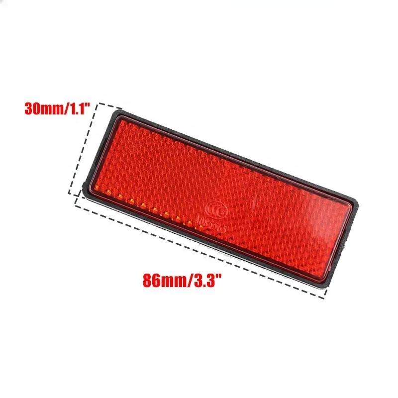 Motorcycle Reflective Plate Scooter Quad Rectangle Reflective Plate Warning Reflector for Universal Yamaha Pit Dirt Bike