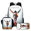 MJ Printed Backpack Lunch Bag Pencil Case Set for Kids Students