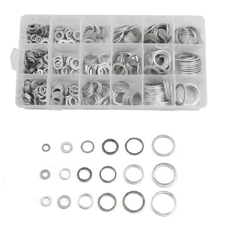 450 Stück Metallprägung, Aluminium Flache Unterlegscheiben Silber Runde Unterlegscheiben, Runde Prägeunterlegscheibe zur Schraubenbefestigung