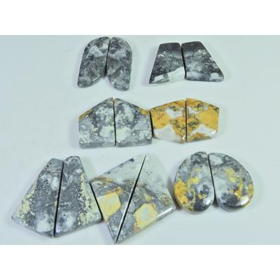 158Cts. Natural Malingano Jasper Pair Fancy Cabochon Gemstone 7 Pair Lot C-368