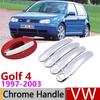 For Volkswagen VW Golf 4 MK4 Rabbit A4 1J 1997~2003 Chrome Door Handle Cover Car Accessories Stickers Trim Set 1998 2000 2002