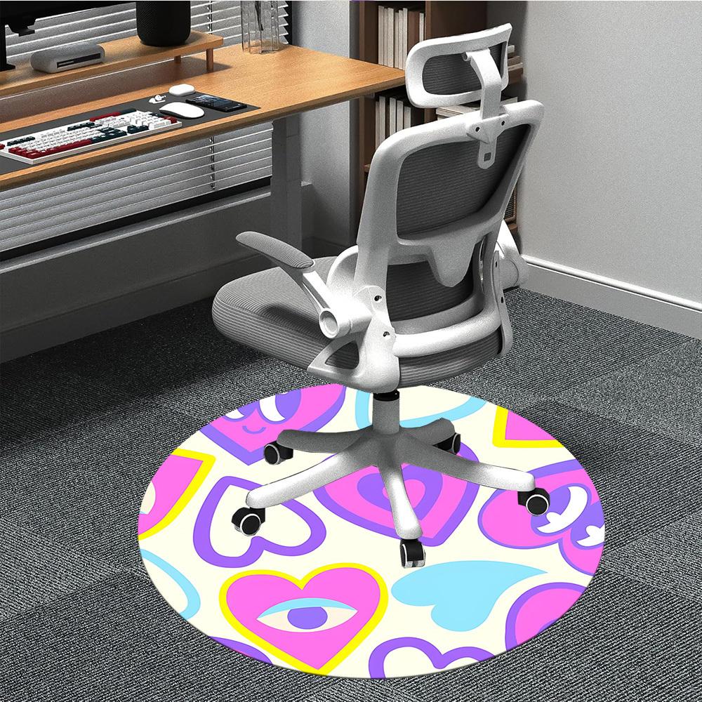 

1pc Heartbeat Office Round Rug, Non-slip, Soft and Durable Office Rug for Interior Decoration, Perfect for Office, Beautiful Decoration yy260323021 80cm by 80cm