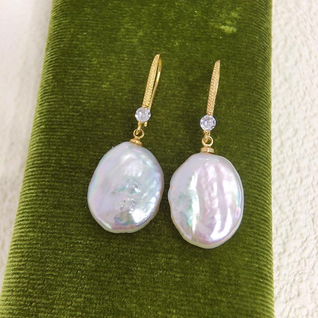 Real Freshwater Big Pearl Earrings For Women,classic Drop Earrings Birthday Gift