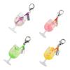 Multifunctional Small Tumbler Keychain with Fruit Charm Pendant Fashion Accessory for Bags and Keys Decoration