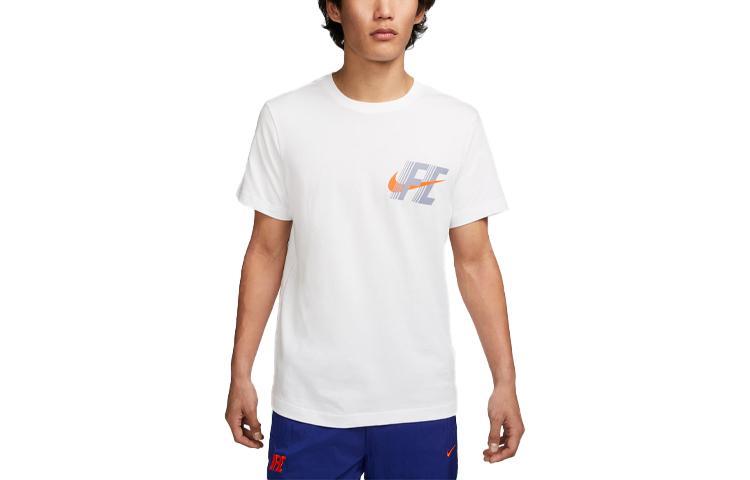 

Nike T Shirts Men s White Crew Neck Moderate Straight Fit FD0040-100 XL