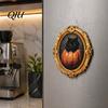 3D Refrigerator Magnet 1/6Pcs Halloween Retro Frame Magnet, Wooden Fridge Holiday Party Supplies Decoration, Memo Note Holder for Kitchen Decorations
