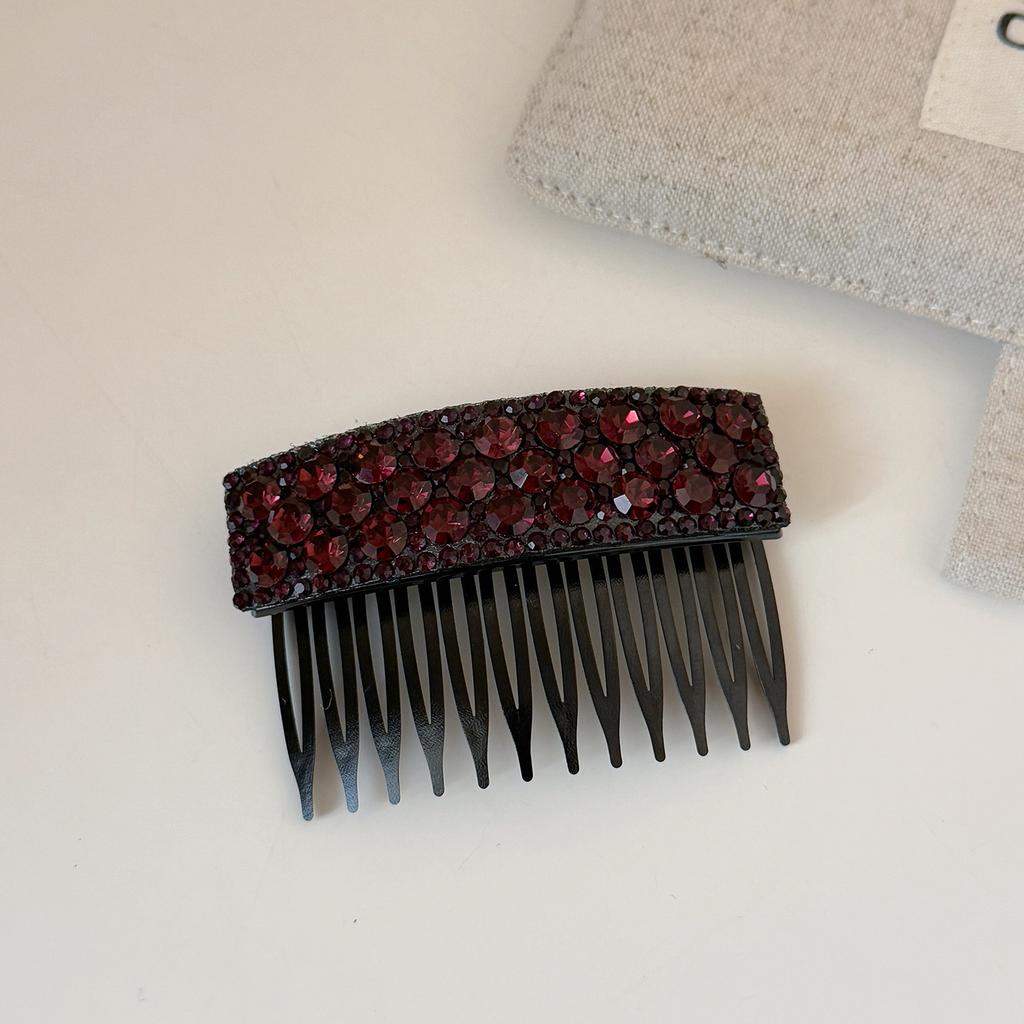 Korean light luxury shiny full diamond inverted comb hairpin new style broken hair side clip female wild bangs clip hair accessories