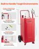 VEVOR 113.6L Fuel Gas Caddy, Carbon Steel, Portable Fuel Transfer Storage Tank with Manual Pump & 2 Rolling Wheels, Gasoline Diesel Can Container