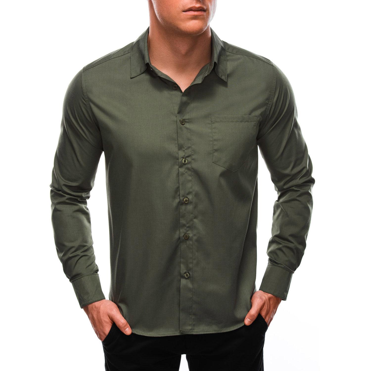 

Рубашка мужская приталенная Chemise 597 хаки зеленый