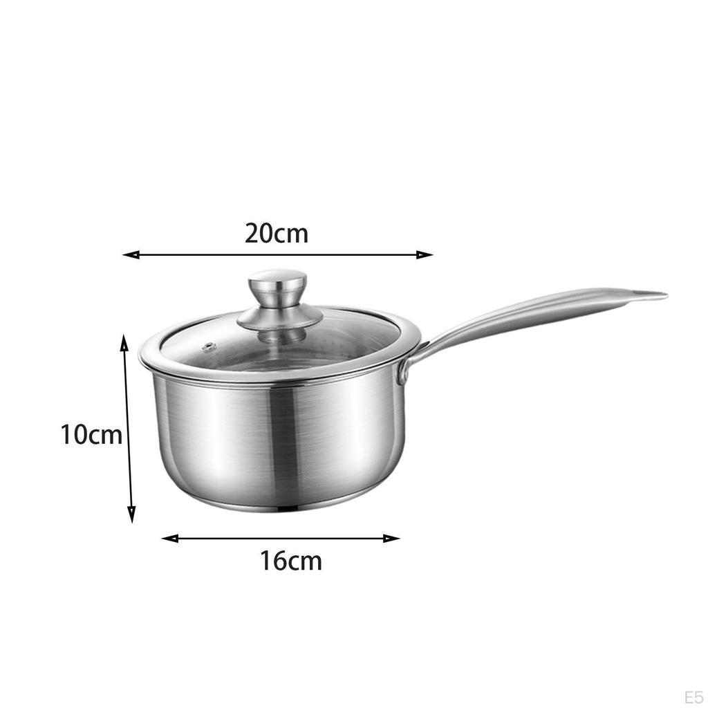 Milk Pan Soup Multifunction Pot Easy To Clean Saucepan with Cover for Home Hotel