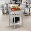 Work Table 24 x 24 x 32 Inches NSF Stainless Steel Work Table for Commercial Kitchen Prep Workbench 60X60X80cm with Lower Shelf Work Table Silvery for