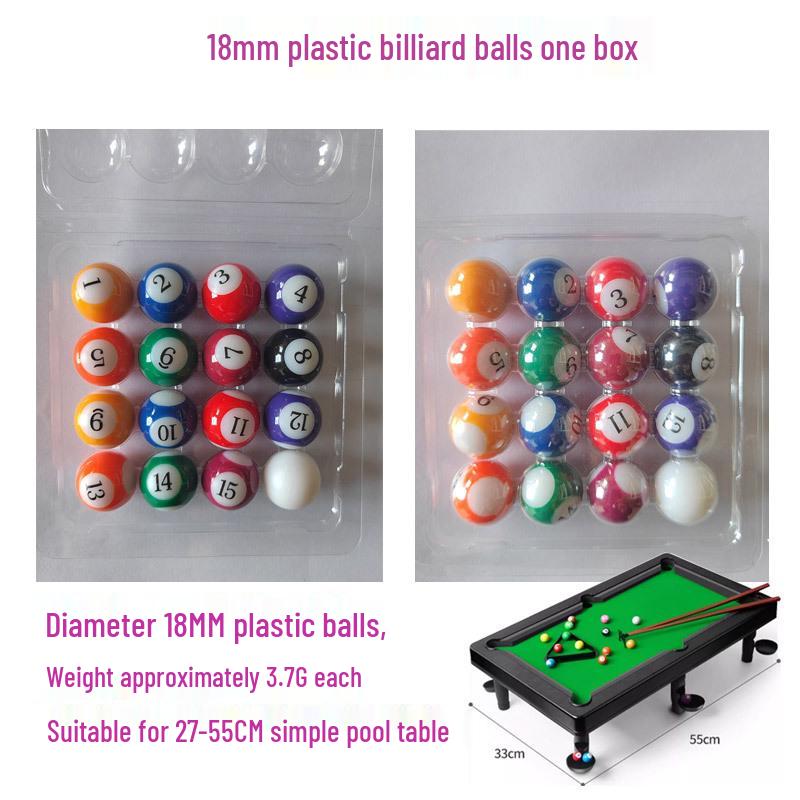 

Mini Plastic Billiard Balls Set for Kids - 18mm, 25mm, 32mm Black Eight Balls, Toy Pool Balls