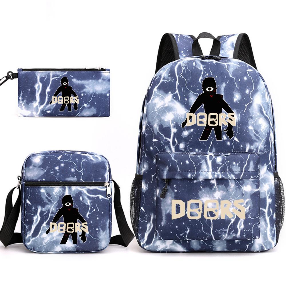 X Three-piece Schoolbag Printed Breathable Practical Backpack Large Capacity Oxford Bag