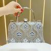 Damen Abendtasche mit großer Kapazität, mit Kette und Diamantakzenten für Ausgehen und formelle Anlässe