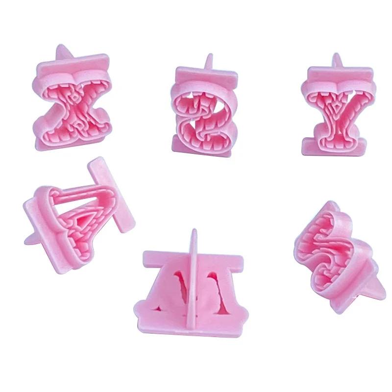 26pcs/set Alphabet Cake Molds Sugar Paste Letter Cookies Cutter Words Press Stamp Baking Embossing Mould for Home DIY