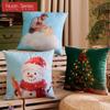 1PC Nuan Series Christmas Pillowcase Polyester Printed Comfortable Pillowcase Cushion Cover for Sofa Living Room Bedroom Home Decor Party Decor