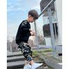 LOLANTA Long Sleeve and Pants Casual Size 130 Boys' T-Shirt Set, Camouflage, Wear, Black,