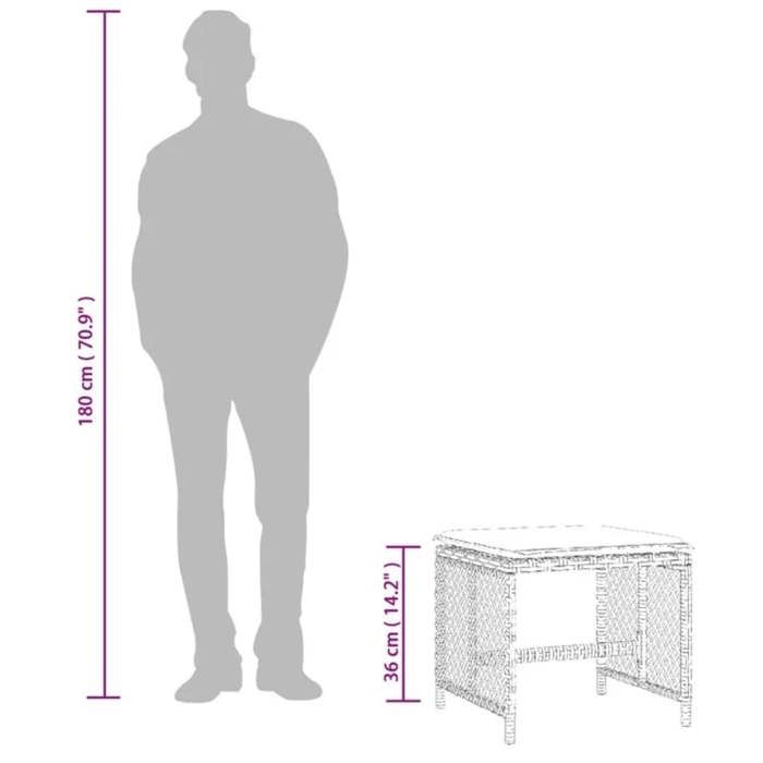 VidaXL Lot de 4 Tabourets de Jardin avec Coussins, Chaises de Patio, Sièges de Terrasse, Meubles d'Extérieur Arrière-cour, 365048