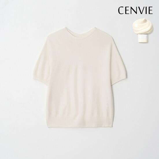 Senbi Round Neck Short Sleeve Knit Bloom Aircompo