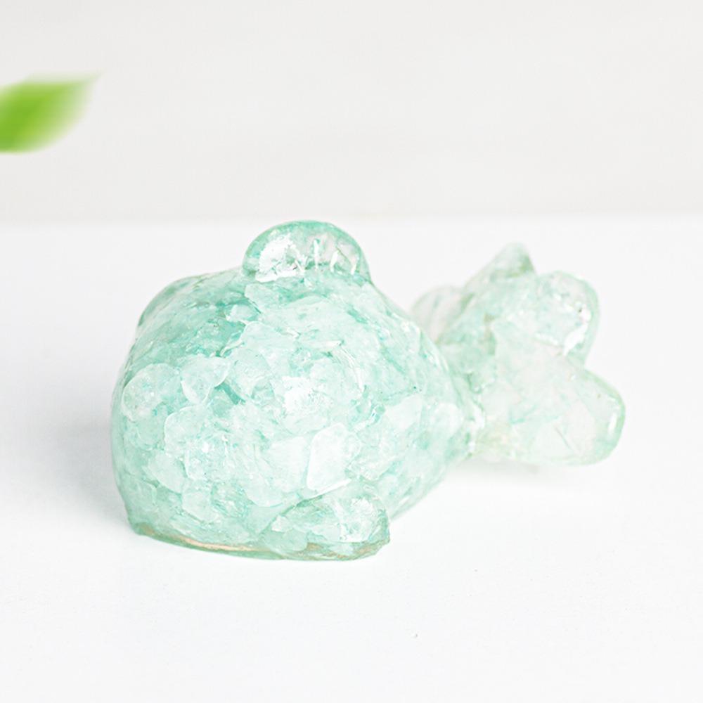 Artificial Crystal Chips Ornament Colorful Miniature Statue Car Interior Decoration  Office зелёный