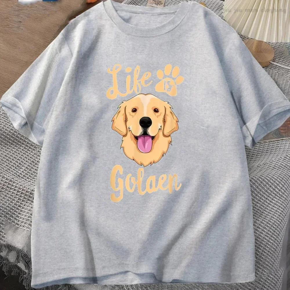 

Life Is Golden Retriever T-Shirt Men Women Dog Owner Gift T-Shirt Cotton Loose Casual Tshirts Unisex Tops Tees O-neck Overd#Color(1) XXXXXL чёрный