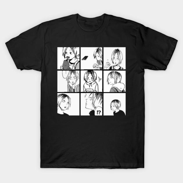 Men Black Print T-shirt Super Large TShirt kenma No-Cut Transfer Paper Print Cotton Tshirt