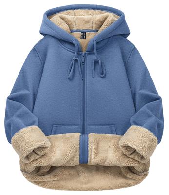 Lässiger warmer Sweatshirt-Hoodie mit dickem, solidem Klassiker für Outdoor und Sport Blau Größe XL Damen Kapuze, Farbe, Fleece-gefüttert, Tragen, Grau,