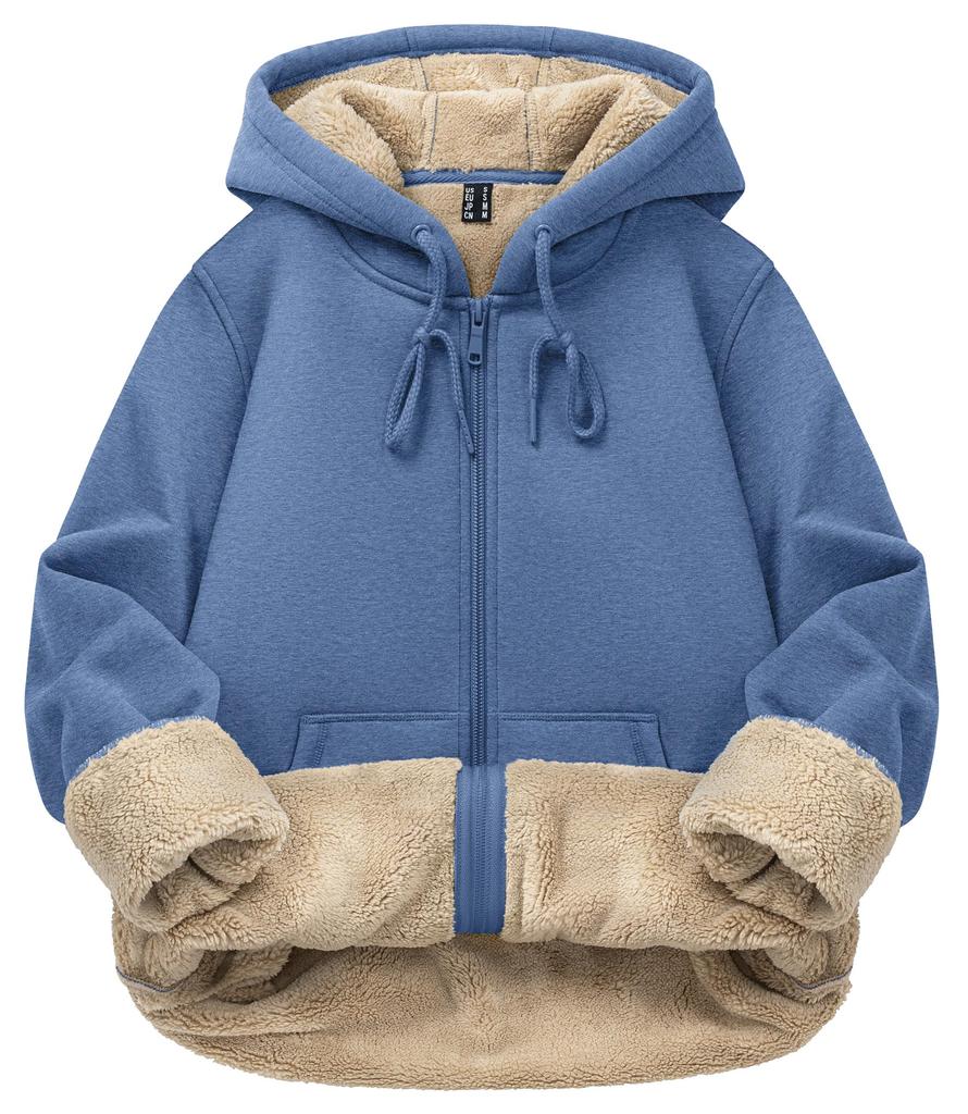 TACVASEN Casual Warm Sweatshirt Hoodie with Thick Solid Classic for Outdoor and Sports Blue Size XL Women's Hood, Color, Fleece-Lined, Wear, Gray,
