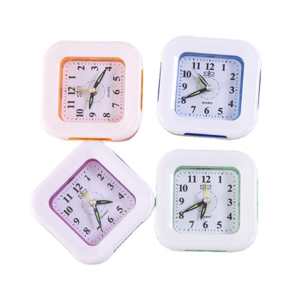 Simple Small Table Clock With Night Light Bedside Clock Fashion Lazy Alarm Clock  Gift