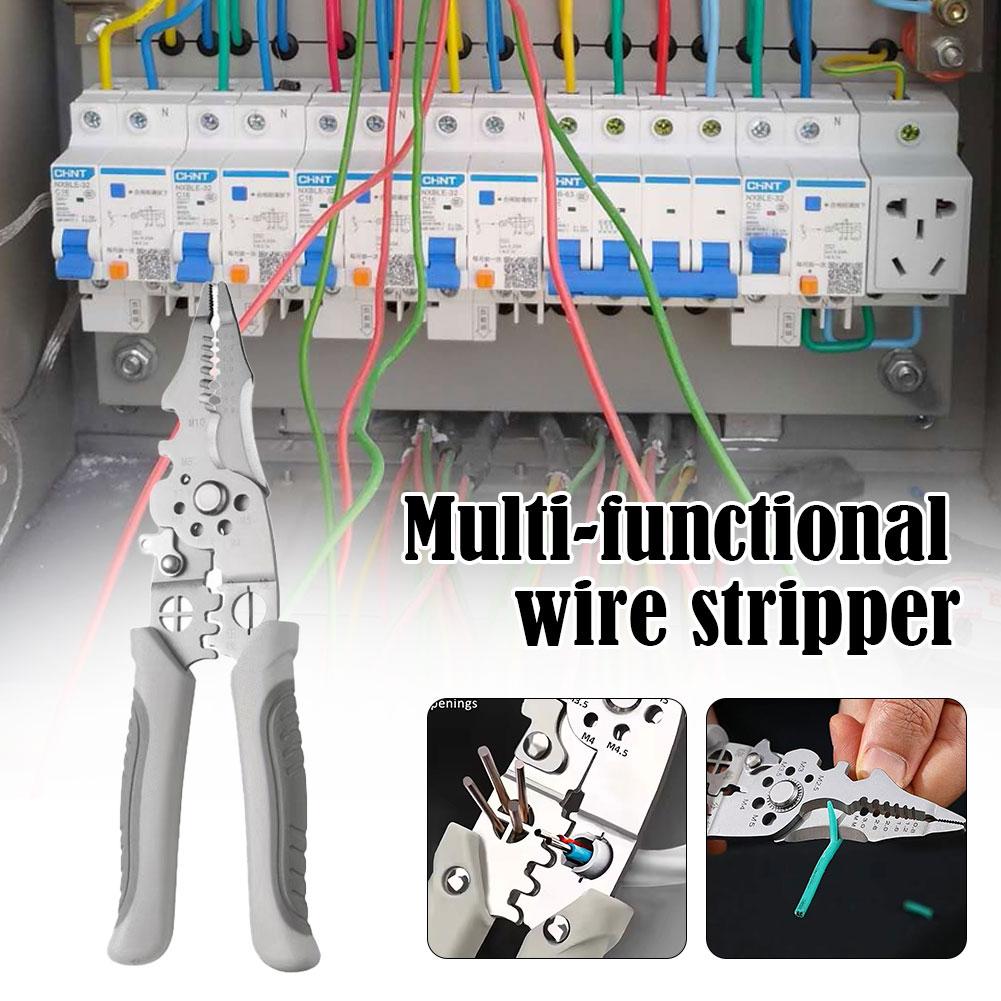 Non-slip Wire Stripper Decrustation Pliers Adjustable Electrical Wire Stripping Tool Wire Stripper Crimper For Electrical Cable