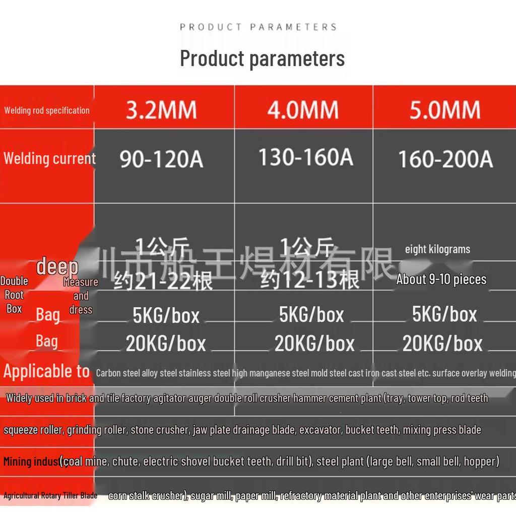 High Hardness Wear-Resistant Surfacing Welding Rods: D512, D516M, D516MA, D516F, EDCrMn-A-16.