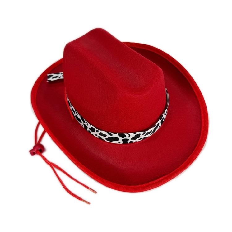 Trendy Cow Embellished Cowboy Hats For Youth Soft Multiple Color Size Photo Props