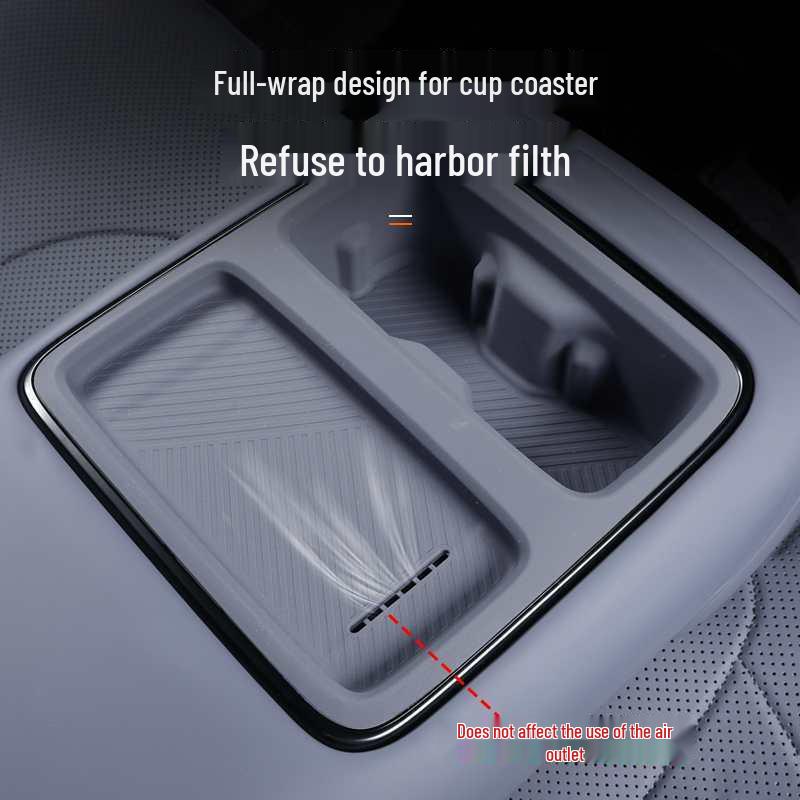 Xiaopeng G7 Rear Armrest Wireless Charging Cup Holder Silicone Pad Accessory
