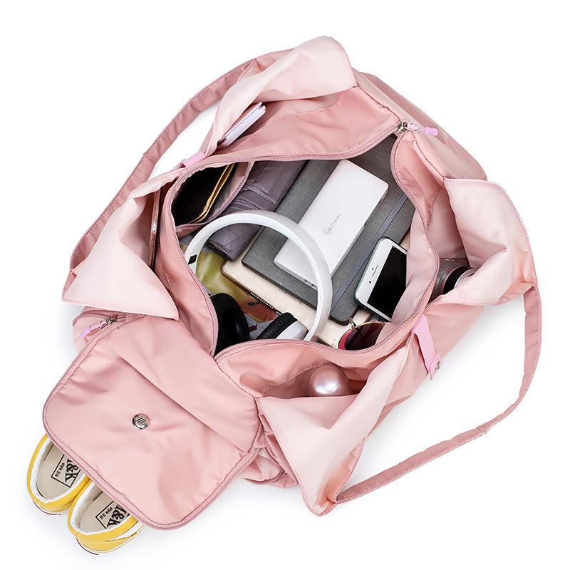 Women's Wear-Resistant Travel Sports Bag with Luggage Strap and Wet/Dry Separation