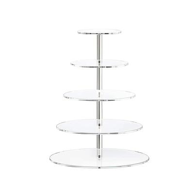 Clear Acrylic Cupcake Stand Detachable Design 3/4/5 Tier Cake Serving Rack Round Shape Widely Use Cake Display Shelf