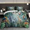 Jungle AnimalParrotElephantGiraffe Pattern Down Duvet Cover Set - Fashionable Classic Popular Digital Printed Bedding Set