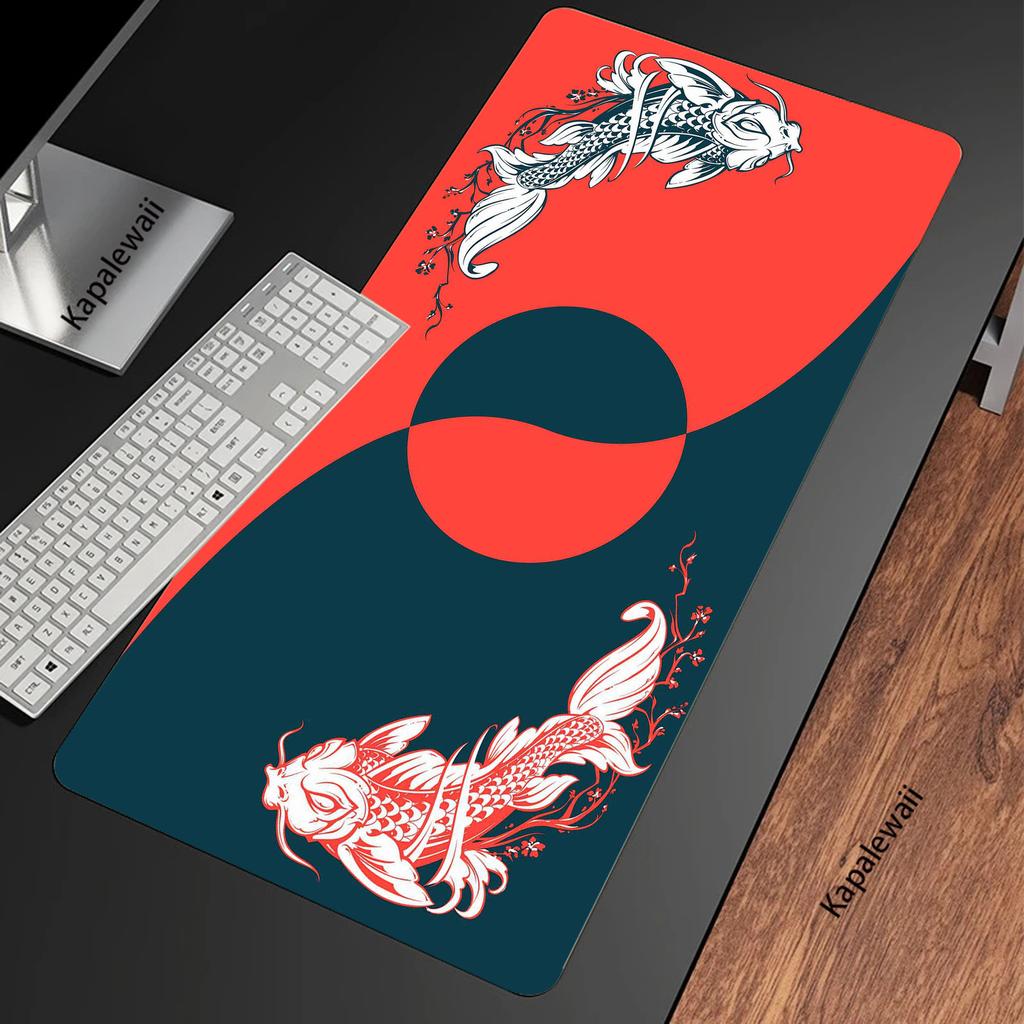Japanese Koi Gaming Mouse Pad Large Gamer Mousepad Notebook Computer Desk Mat XXL Locking Edge Mouse Mat Rubber Keyboard Pads