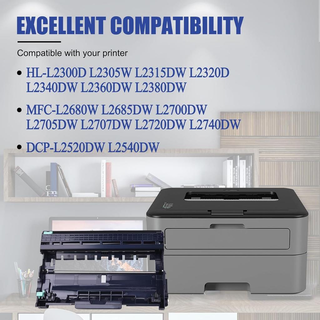 DR-630 Black Drum Unit 1-Pack Compatible DR630 Drum Replacement for Brother DR-630 DR630 HL-L2300D L2305W L2315DW L2320D L2340DW L2360DW L2380DW