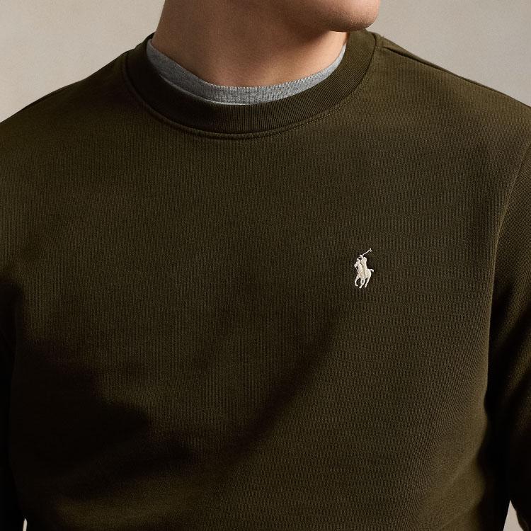 Polo Ralph Lauren FW24 Solid Logo Embroidered Crew Neck Long Sleeve Sweatshirt Men Sweatshirt Deep-Loden-Green MNPOKNI16823961-300