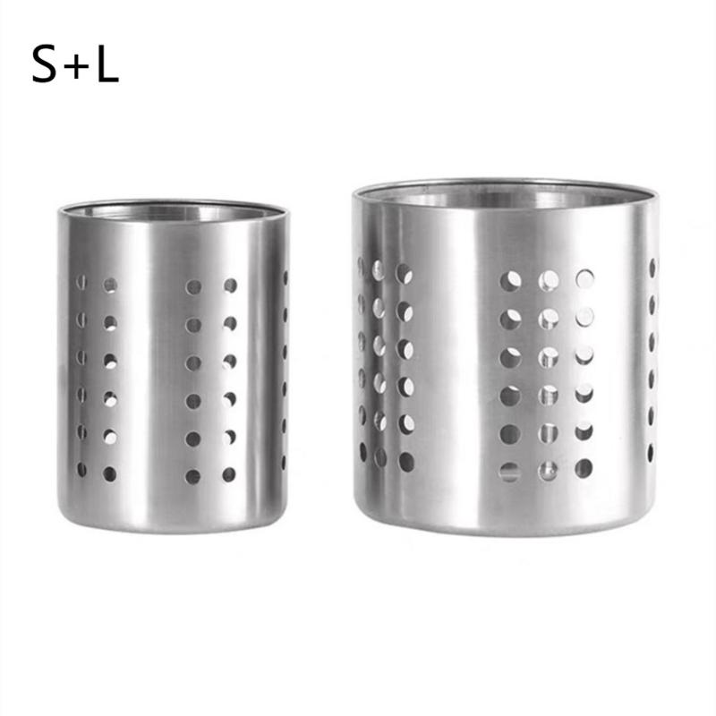 

1/2 Piece Stainless Steel Cylindrical Chopstick Cutlery Storage Box Suitable For Home Kitchens, Restaurants, And Dormitories