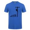 Evolution Of Lineman TShirt Funny Birthday Gift For Electrician Men Dad Papa Father Husband Short Sleeve O Neck Cotton T Shirt