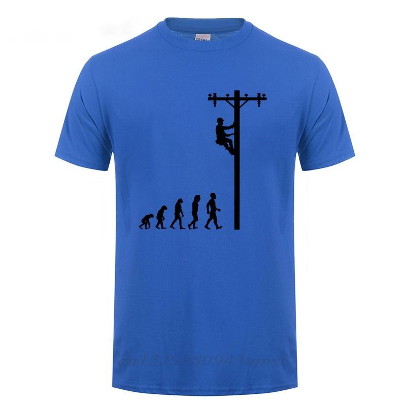 Evolution Of Lineman TShirt Funny Birthday Gift For Electrician Men Dad Papa Father Husband Short Sleeve O Neck Cotton T Shirt